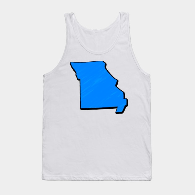 Bright Blue Missouri Outline Tank Top by Mookle